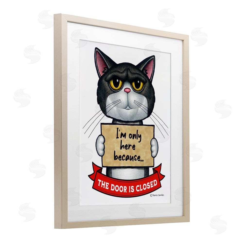 Danny Gordon Art Here Because Door Is Closed Brown Framed Print Under Glass Wall Art
