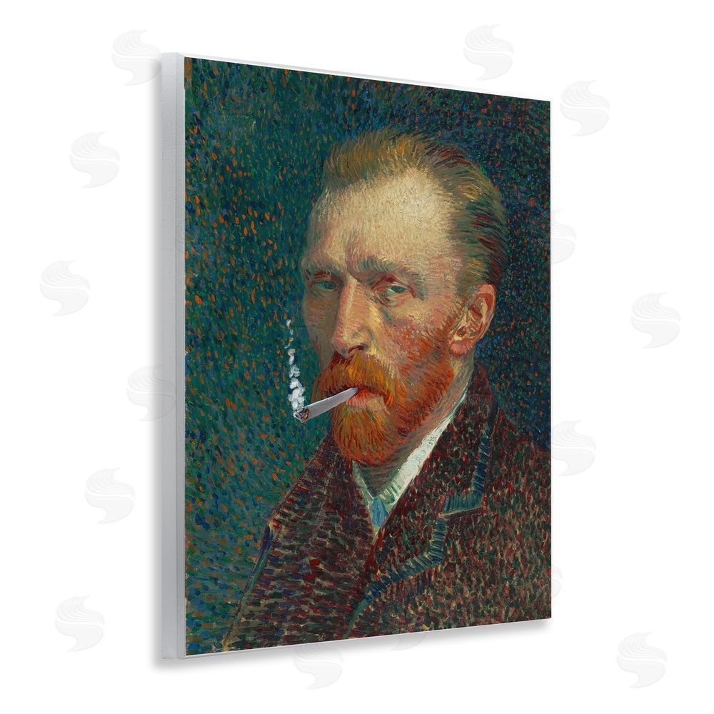 Masters Redux Van Gogh Portrait with Smoke Wooden Wall Plaque Art Print