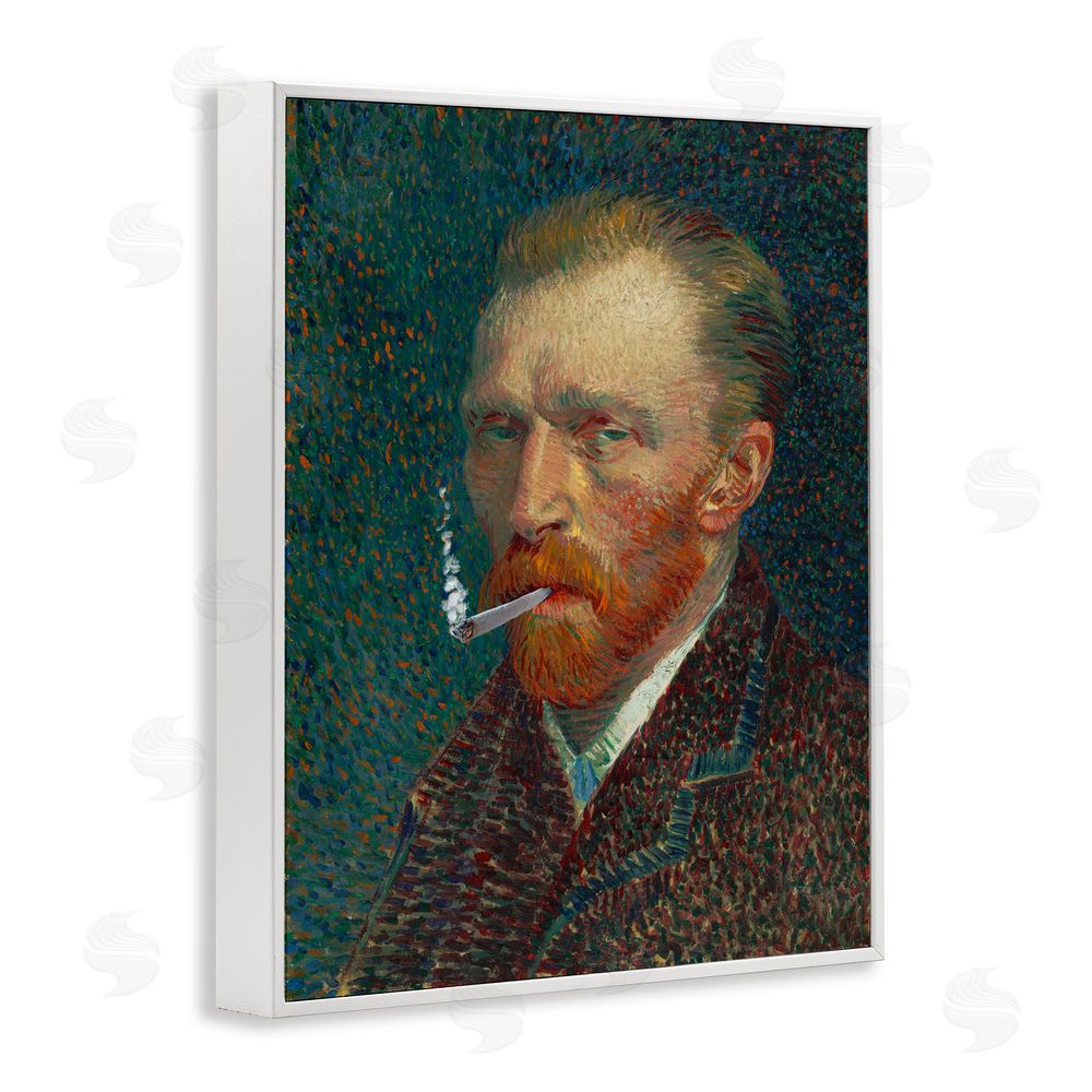 Masters Redux Van Gogh Portrait with Smoke White Framed Giclee Print Wall Art