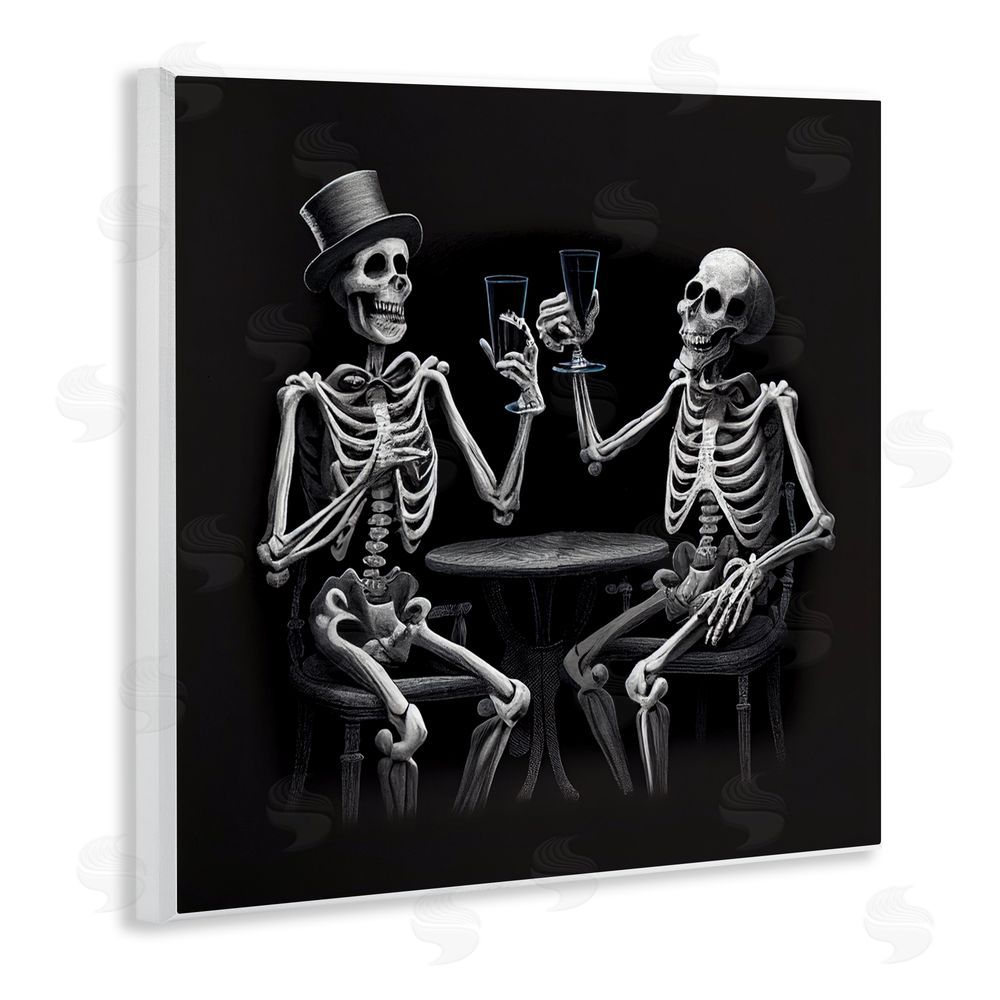 Sasha Spooky Skeletons Cheers Wall Plaque Art Print