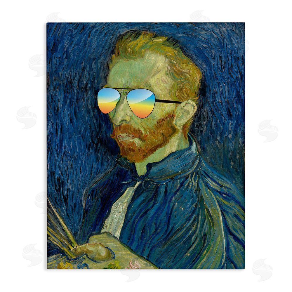 Masters Redux Funny Van Gogh Sunglasses Stretched Canvas Wall Art Print