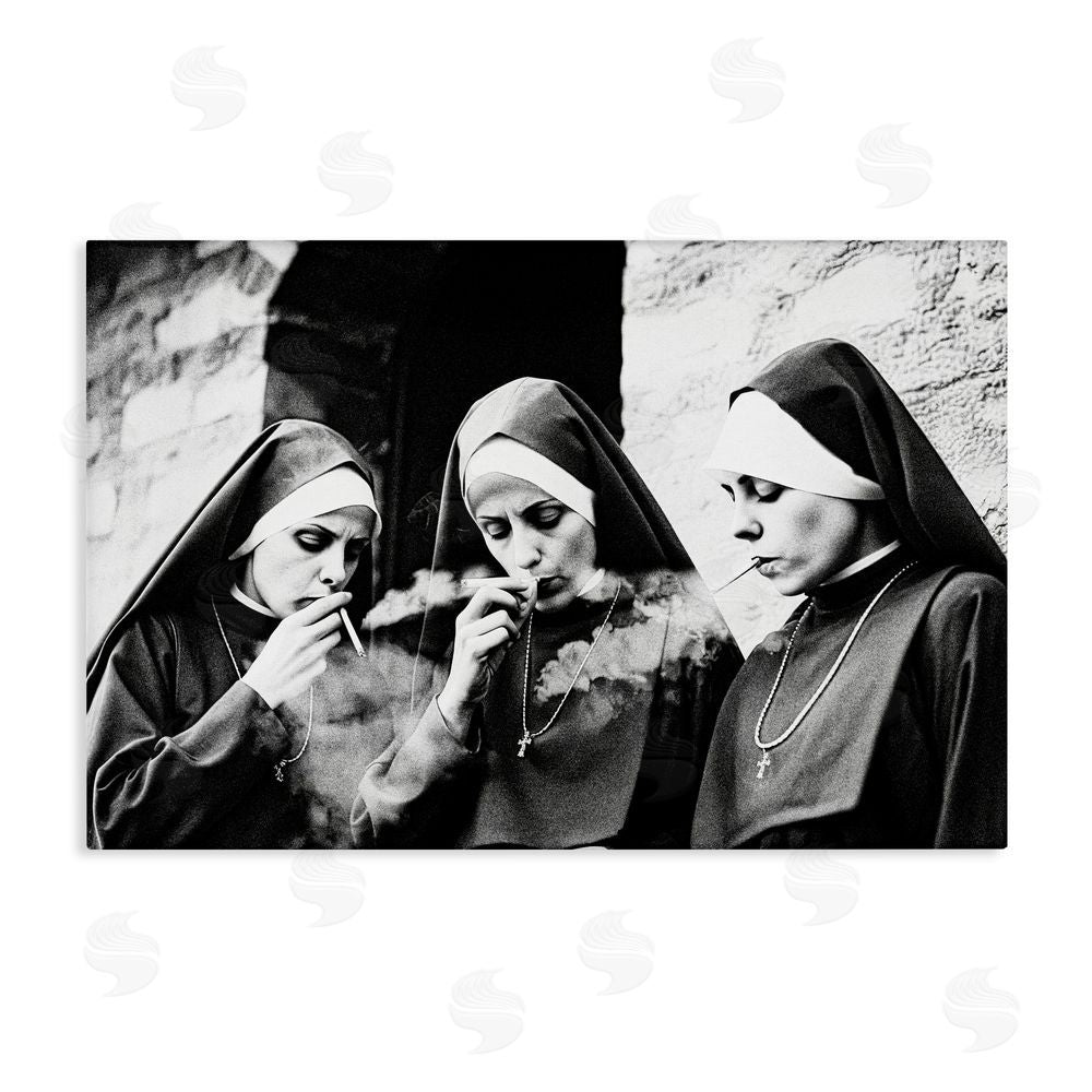 Decent Exposures Smoking Nuns Rebellion Stretched Canvas Wall Art Print