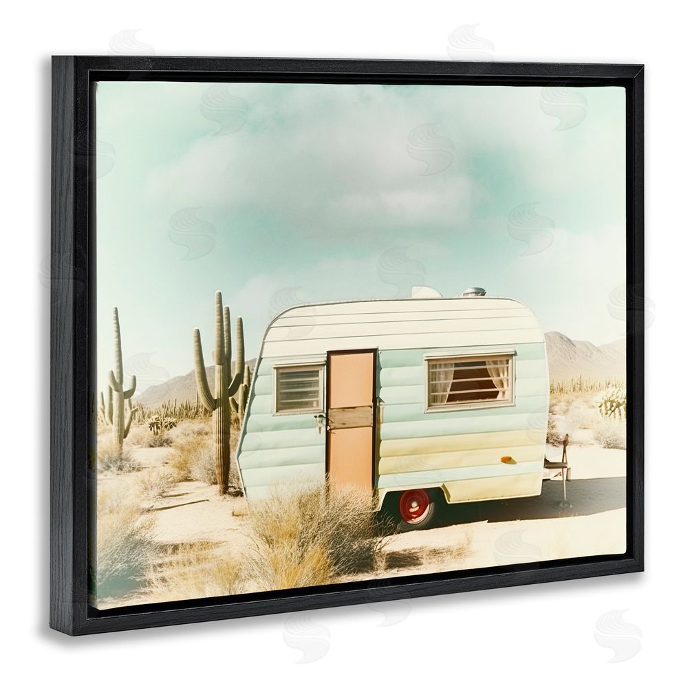 Decent Exposures Desert Trip Vintage Black Floating Frame Canvas Wall Art Print