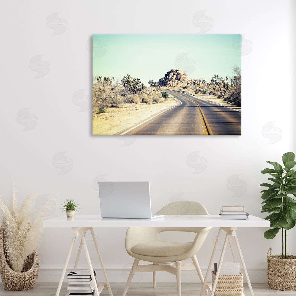 Joseph S Giacalone Road Trip Joshua Tree Park Stretched Canvas Wall Art Print in Room