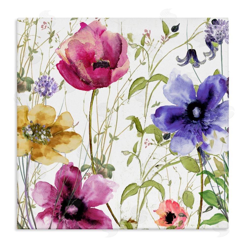 Sasha Botanical Spring Garden Blooms Stretched Canvas Wall Art Print