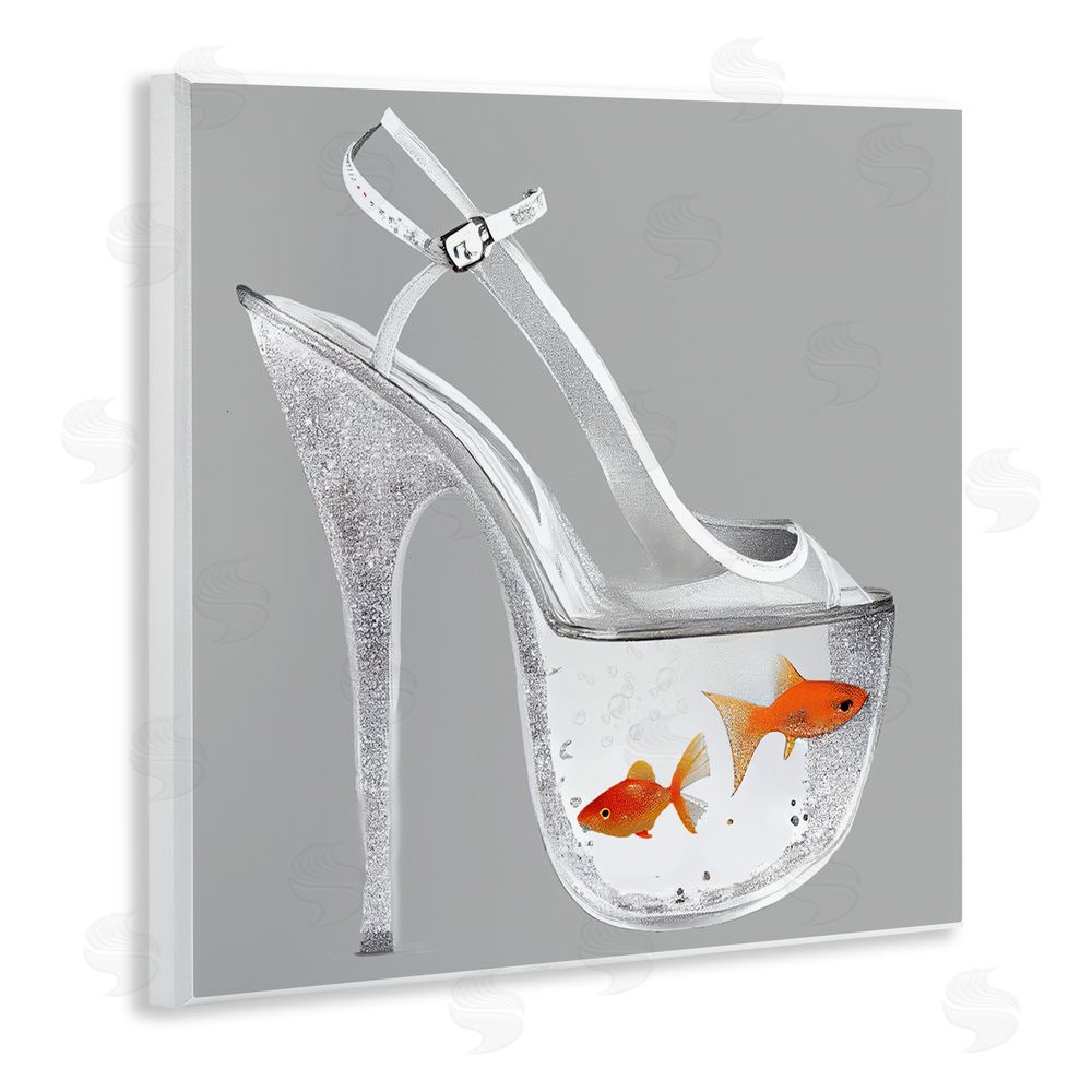 Sasha Sparkle Fish Fashion Goldfish Wall Plaque Art Print