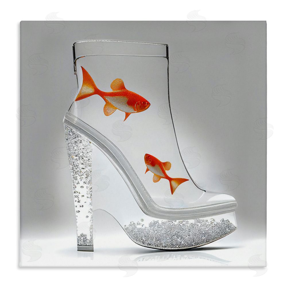 Sasha Sparkle Fish Fashion Boot Canvas Wall Art Print