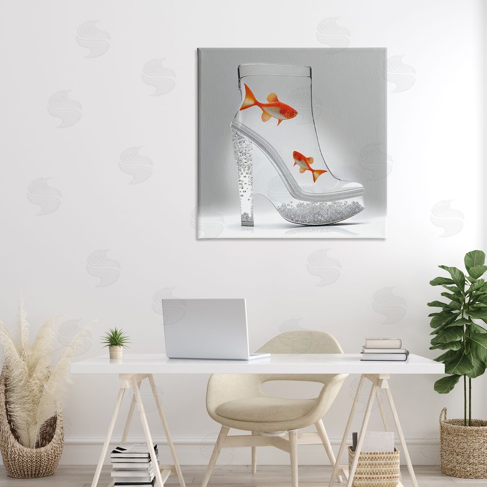 Sasha Sparkle Fish Fashion Boot Canvas Art on Wall