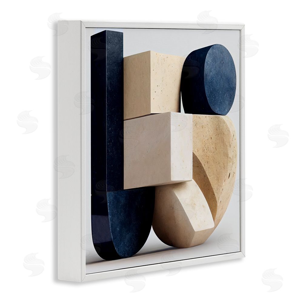 Sasha Shapes Of Things Geometric Contour White Framed Giclee Print Wall Art