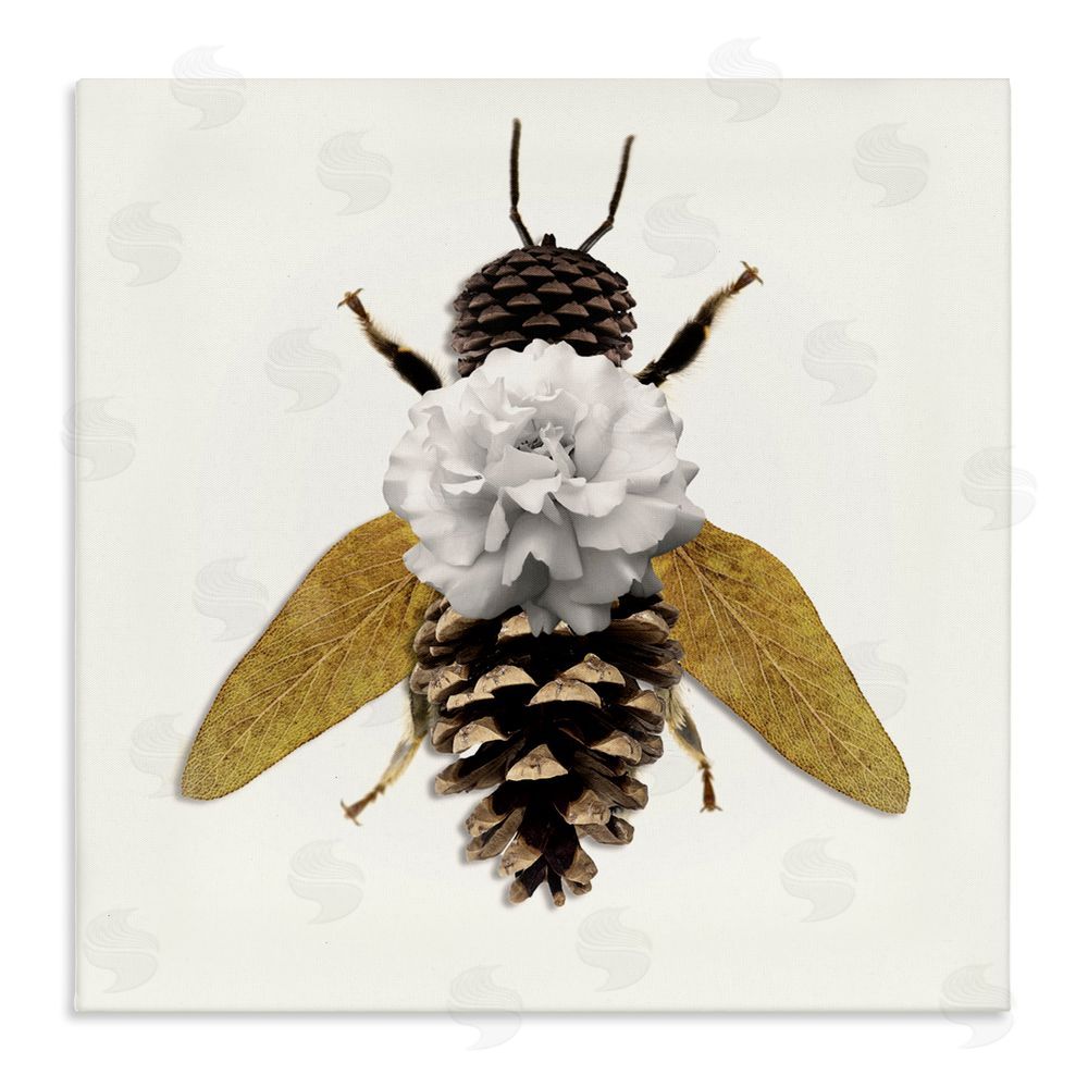Sasha Nature Constructed Bee Stretched Canvas Wall Art Print