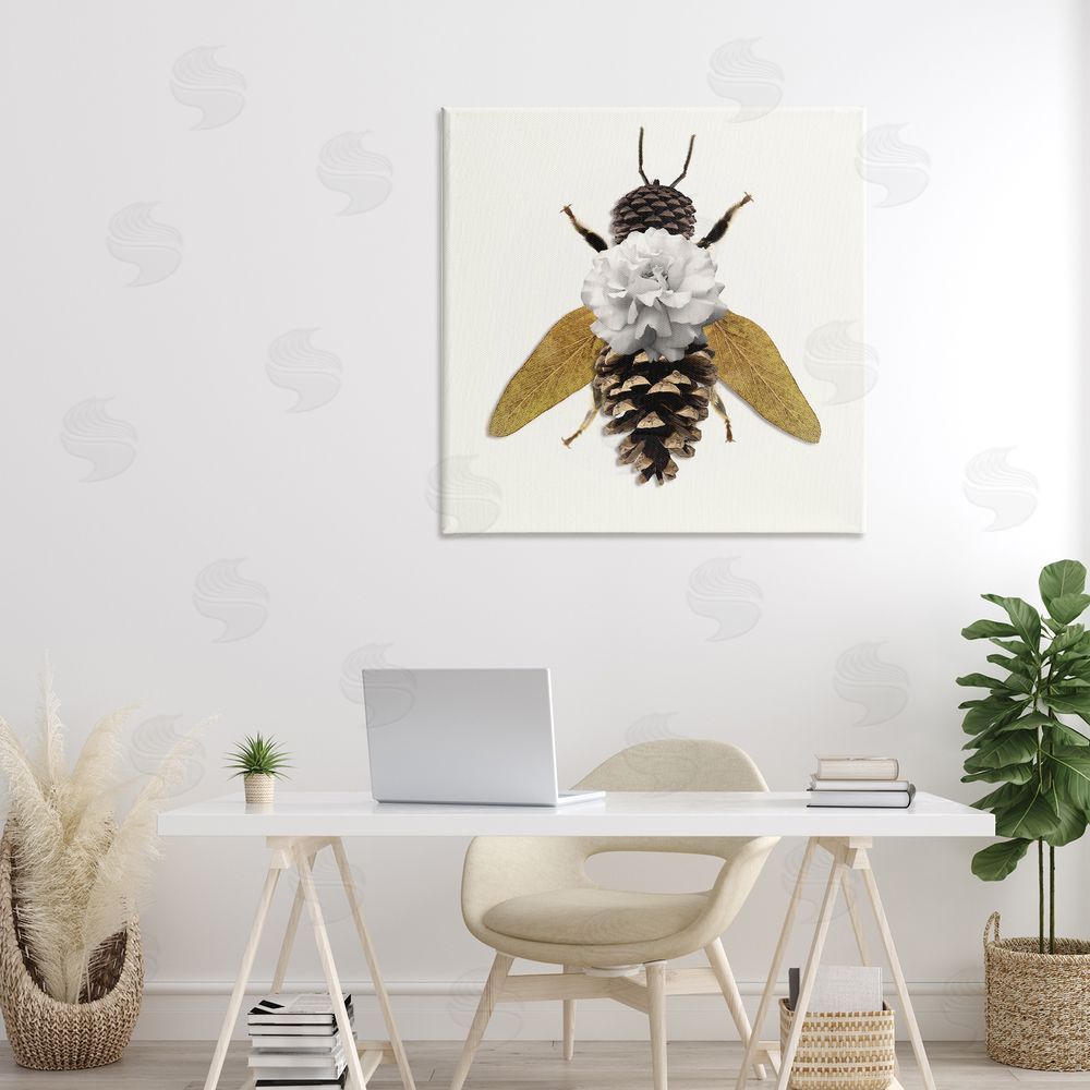 Sasha Nature Constructed Bee Stretched Canvas Wall Art Print in Room
