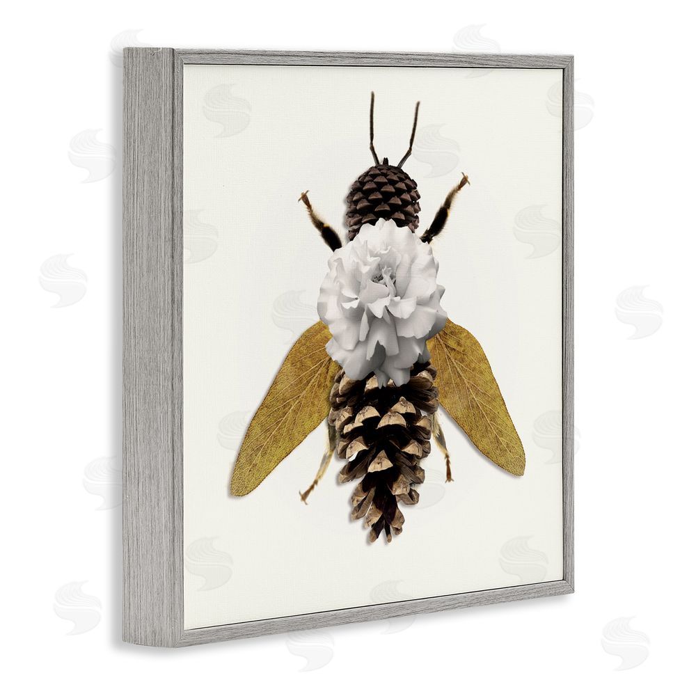 Sasha Nature Constructed Bee Gray Framed Giclee Print Wall Art