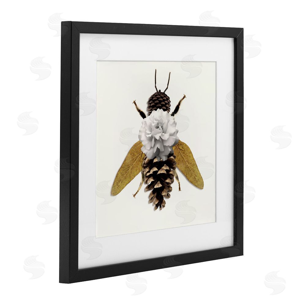 Sasha Nature Constructed Bee Black Framed Print Under Glass Wall Art