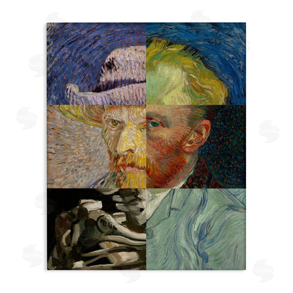Masters Redux Collaged Van Gogh Portraits Stretched Canvas Wall Art Print