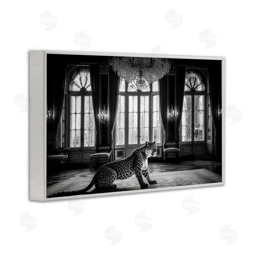 Decent Exposures Snow Leopard in Opulent Mansion White Framed Giclee Print Wall Art