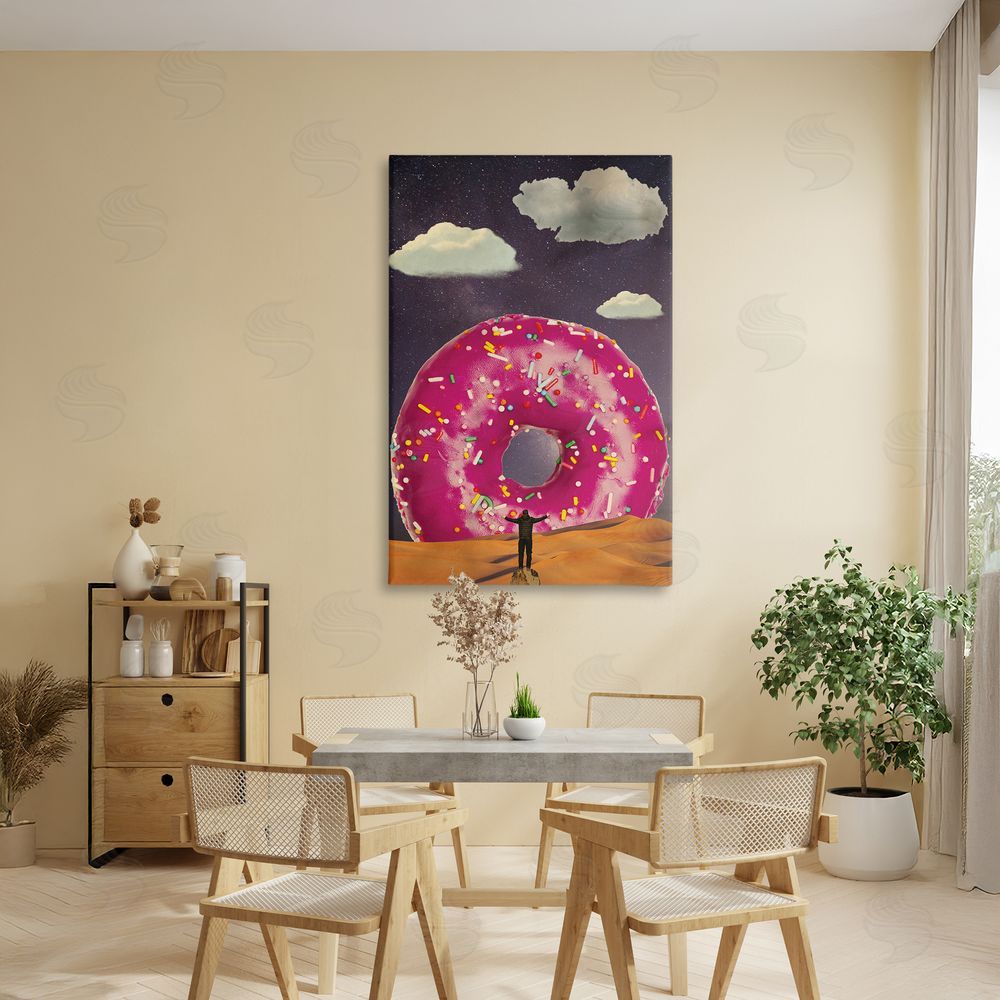 Elo Marc Happy Days Giant Donut Stretched Canvas Wall Art Print in Room