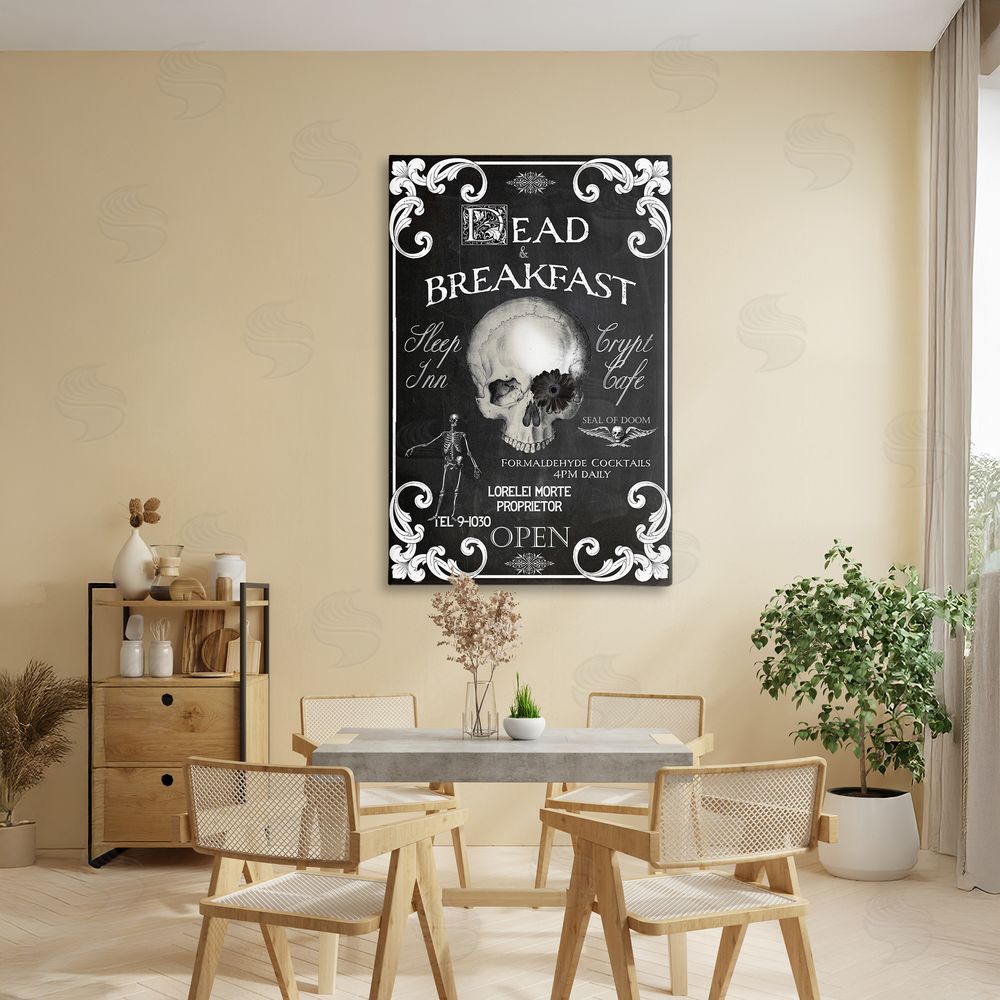 Sasha Dead & Breakfast Spooky Skull Printed Wall Art in Room