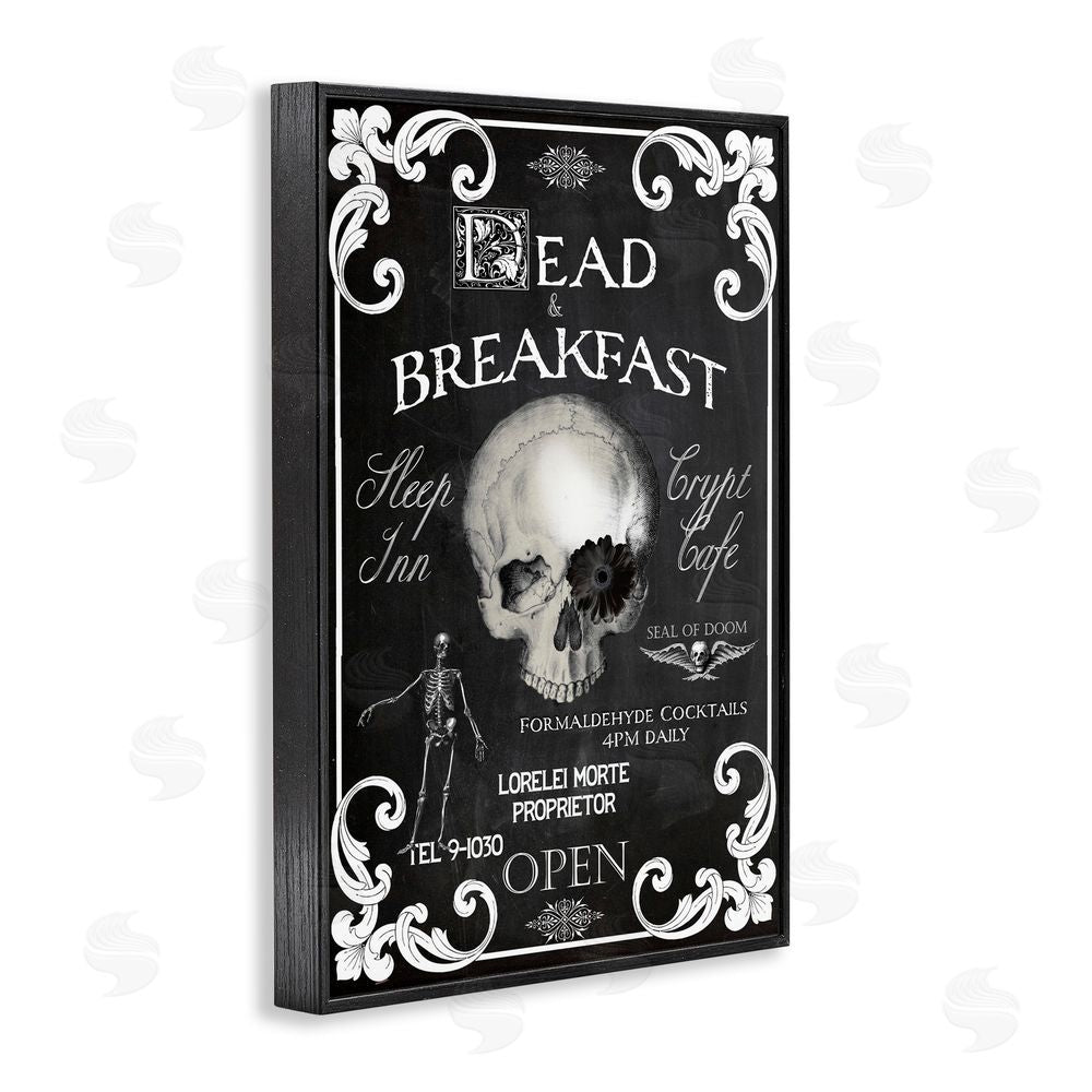 Sasha Dead & Breakfast Spooky Skull Black Framed Giclee Art Print