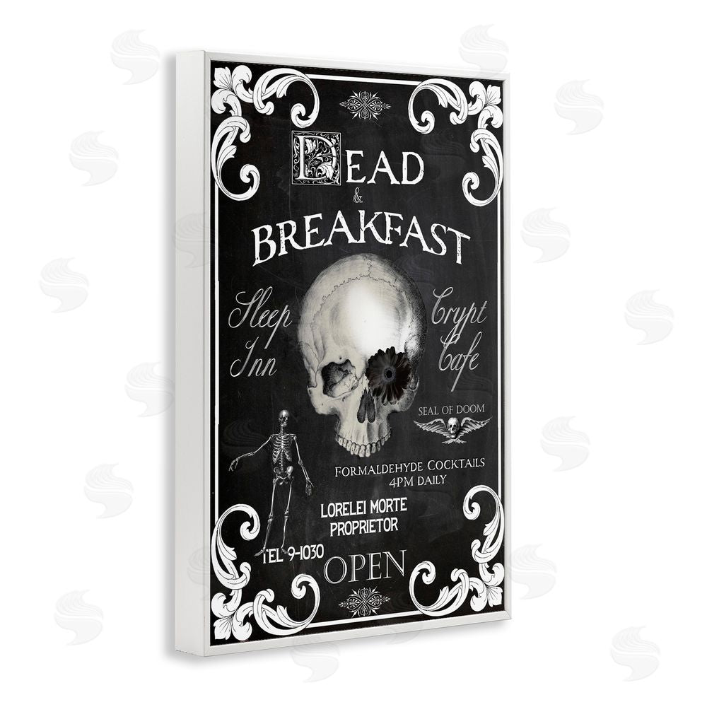 Sasha Dead & Breakfast Spooky Skull White Frame Giclee Art Print