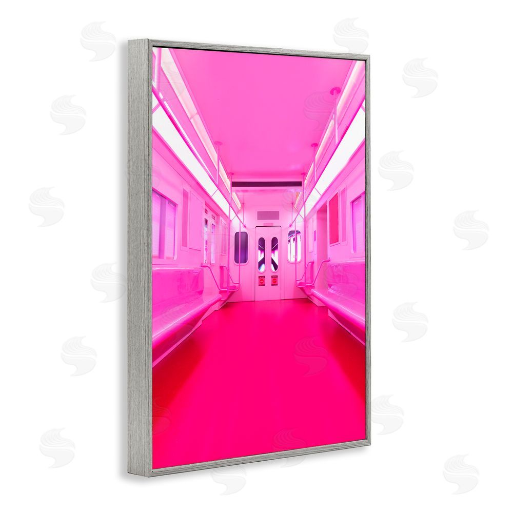 LISH Creative Futuristic Pink Tone Subway Gray Framed Giclee Print Wall Art