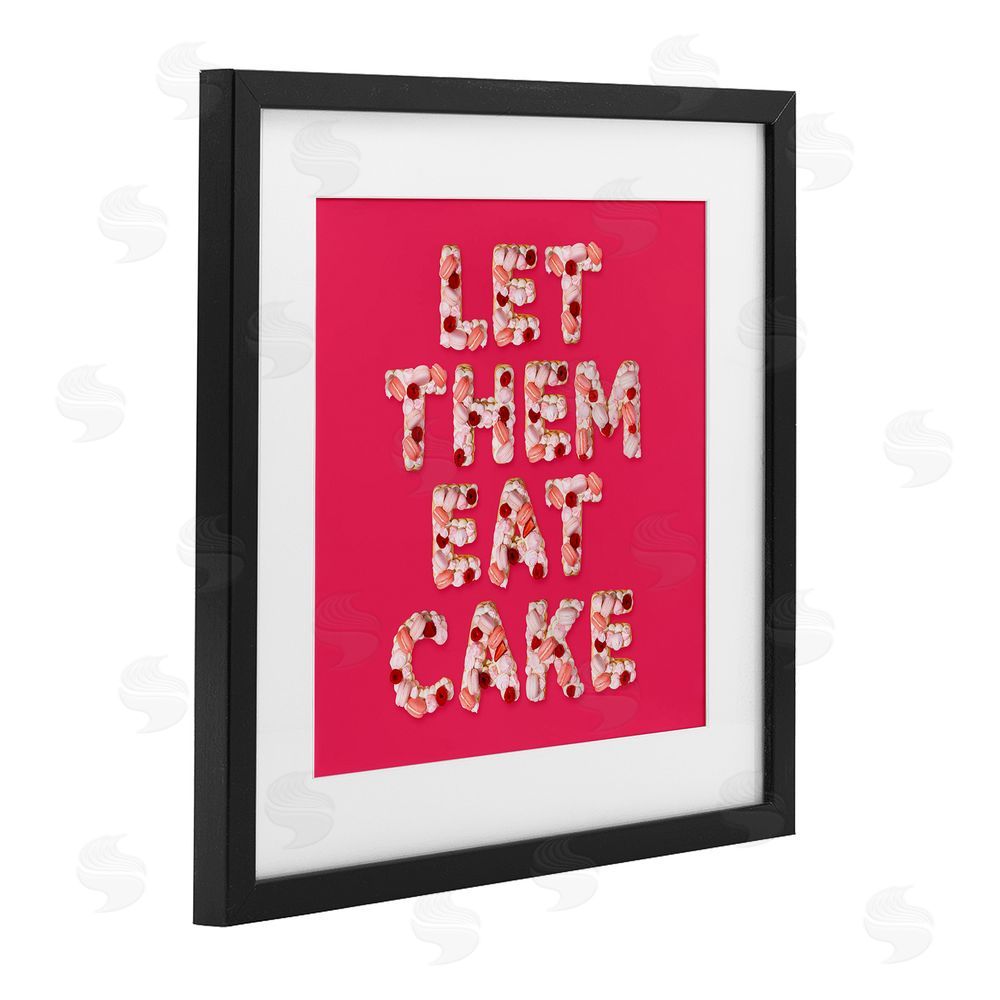 LISH Creative Let Them Eat Cake Black Framed Print Under Glass Wall Art