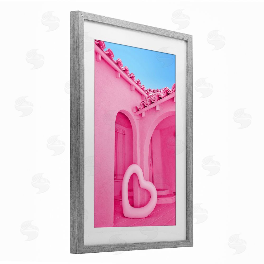 LISH Creative Pink Pop Heart at Villa Gray Framed Print Under Glass Wall Art