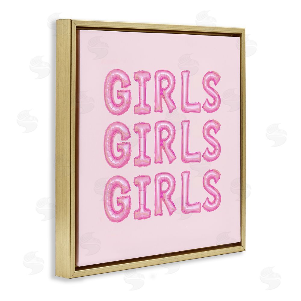 LISH Creative Girls Letters Party Balloons Gold Floating Frame Canvas Wall Art