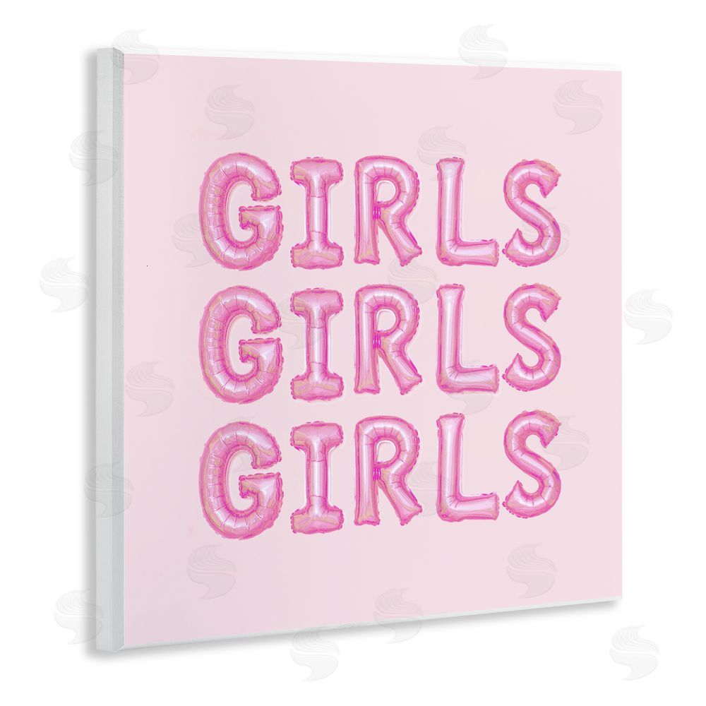 LISH Creative Girls Letters Party Balloons Wooden Wall Plaque Art Print