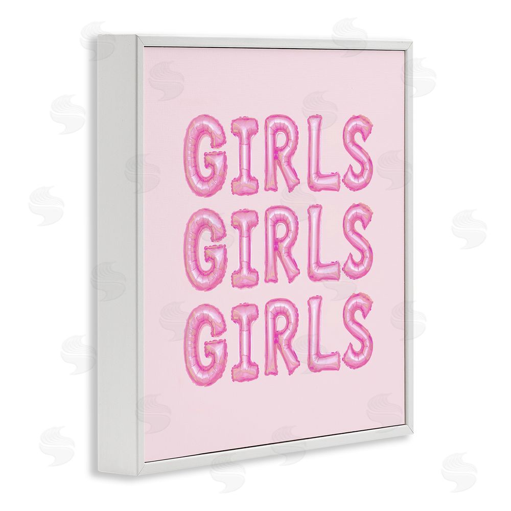 LISH Creative Girls Letters Party Balloons White Framed Giclee Wall Art Print