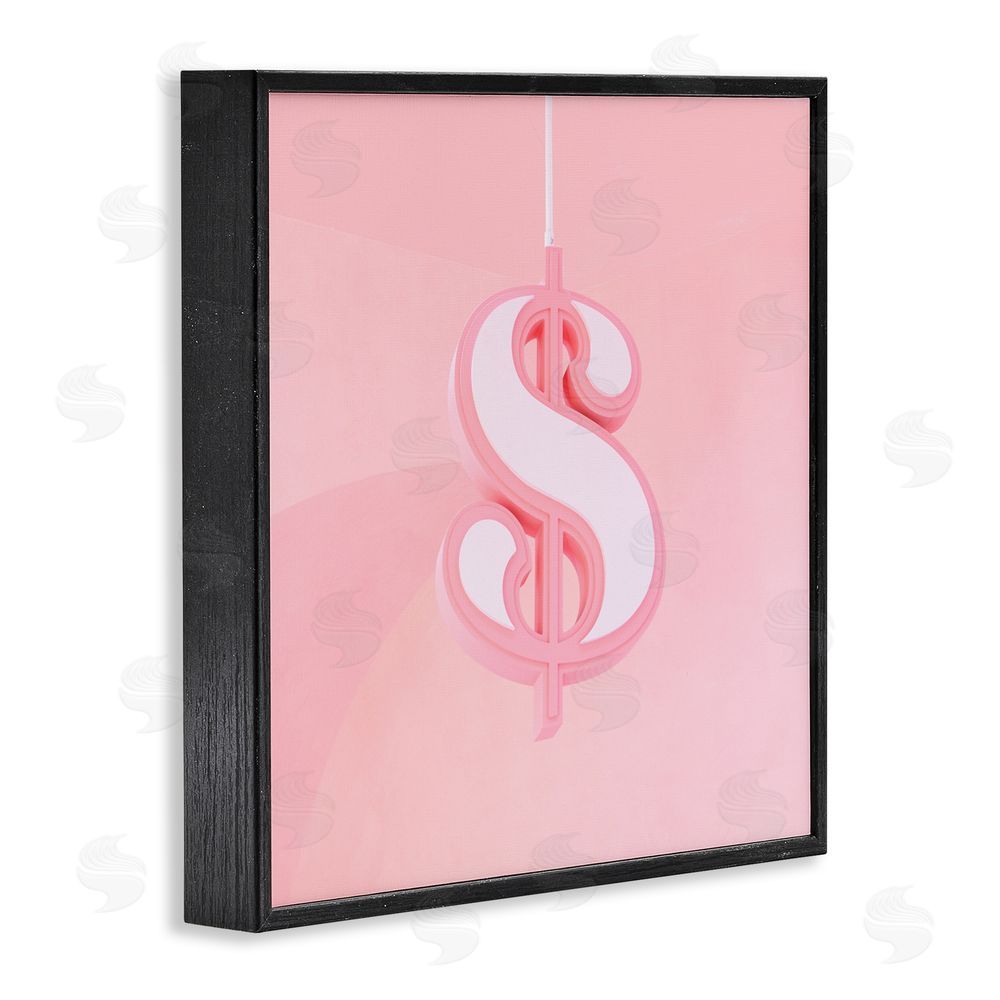 LISH Creative Pink Pastel Dollar Sign Black Framed Giclee Print Wall Art