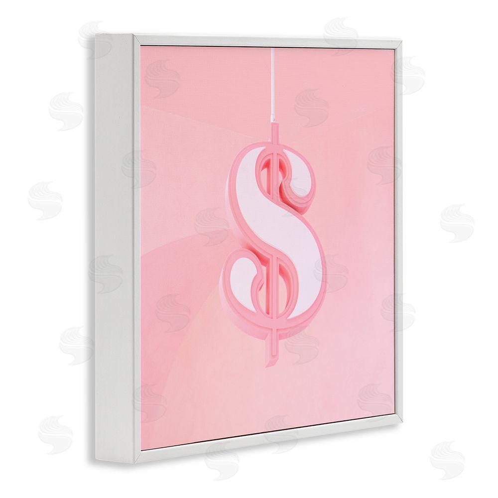 LISH Creative Pink Pastel Dollar Sign White Framed Giclee Print Wall Art