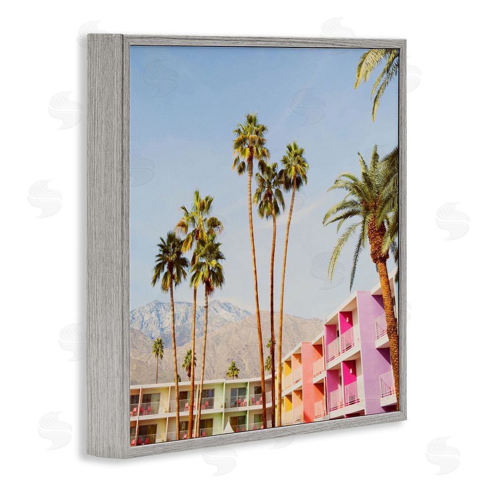 LISH Creative Looming Palms over Resort Gray Framed Giclee Print Wall Art