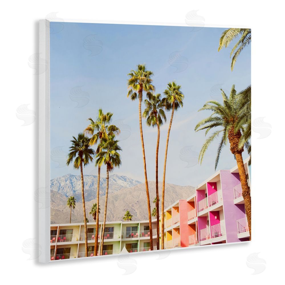 LISH Creative Looming Palms over Resort Wooden Wall Plaque Art Print