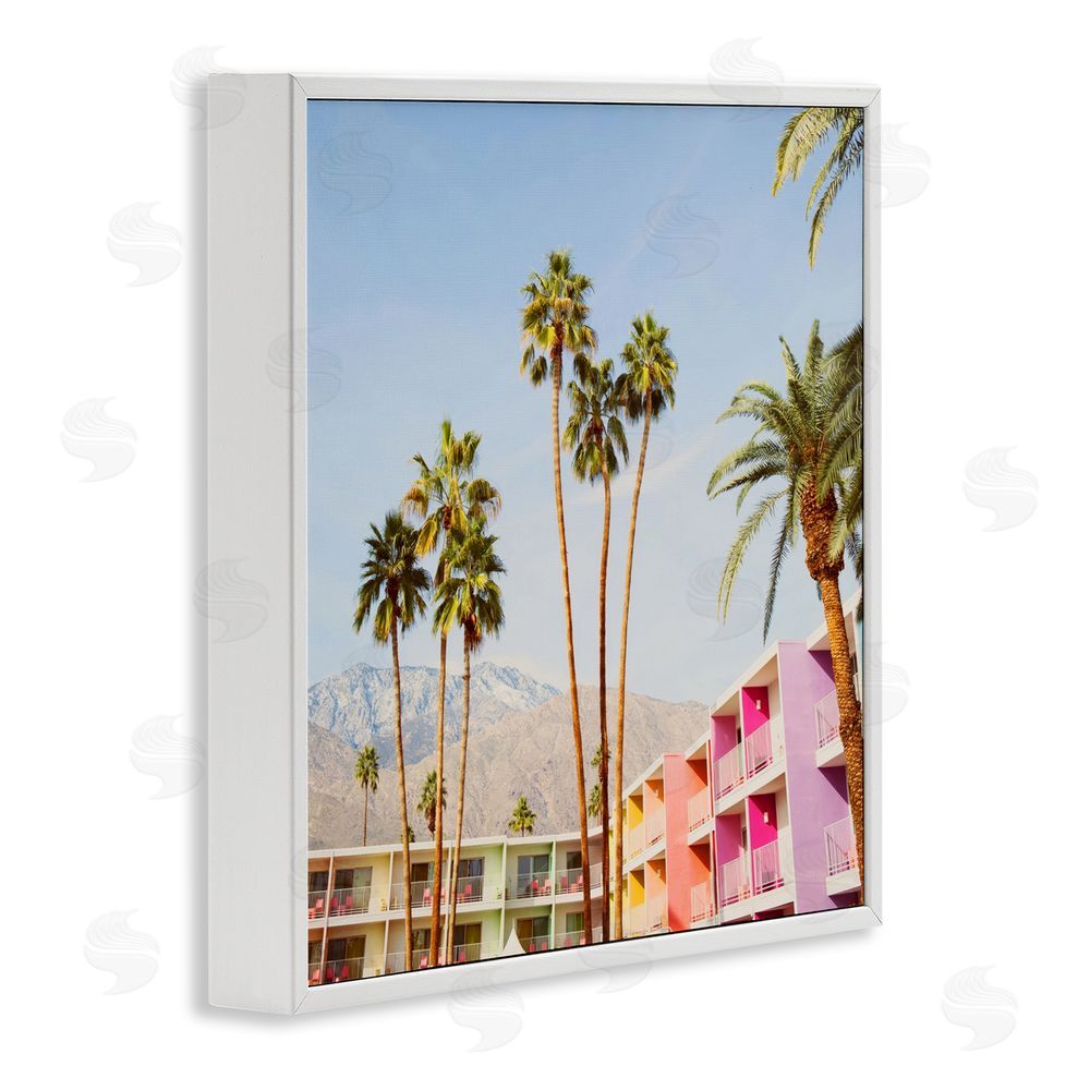 LISH Creative Looming Palms over Resort White Framed Giclee Print Wall Art