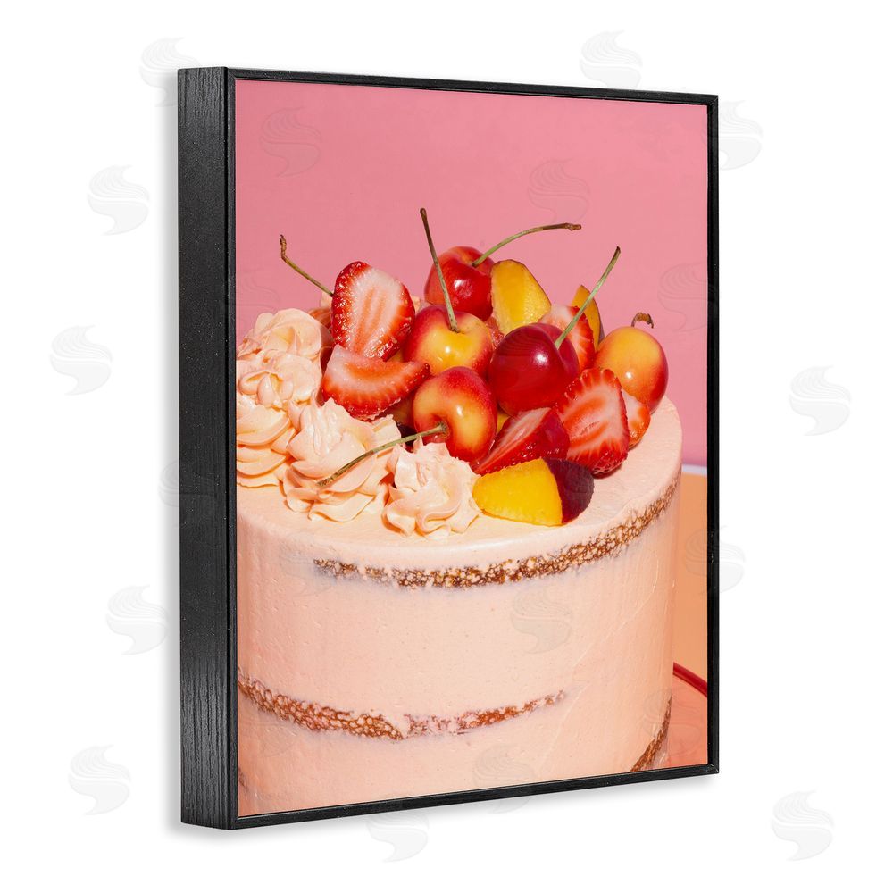 LISH Creative Strawberry Fruit Cake Black Framed Giclee Wall Art Print