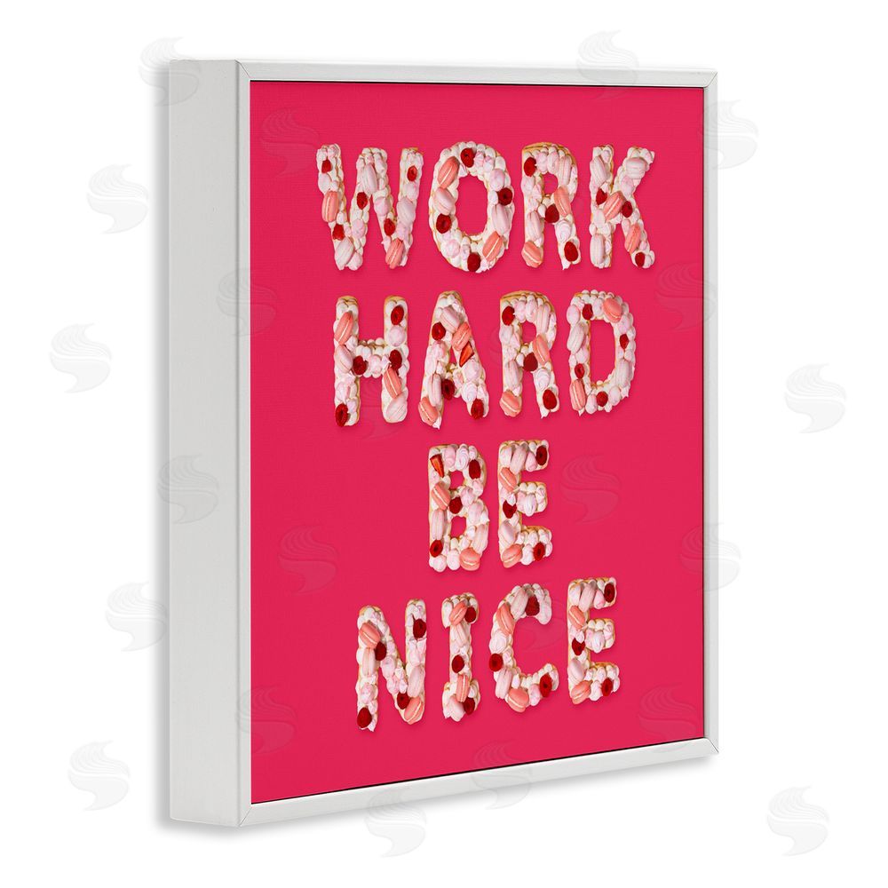 LISH Creative Work Hard Be Nice White Framed Giclee Print Wall Art
