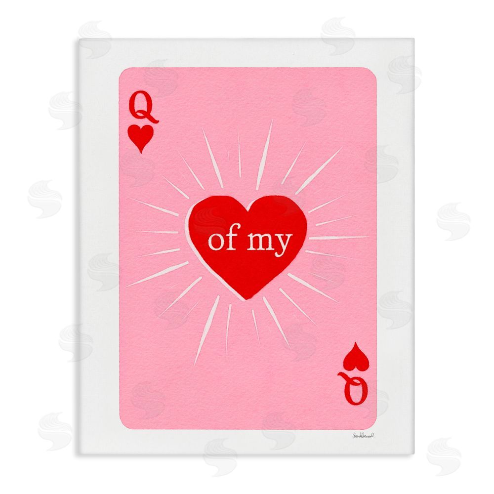 Amanda Greenwood Queen Of My Heart Card Stretched Canvas Wall Art Print