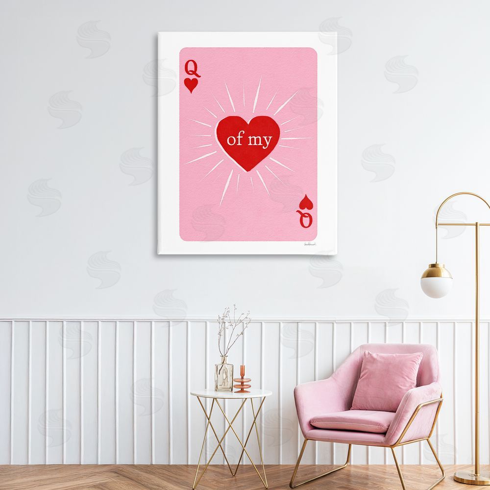 Amanda Greenwood Queen Of My Heart Card Stretched Canvas Wall Art Print in Room
