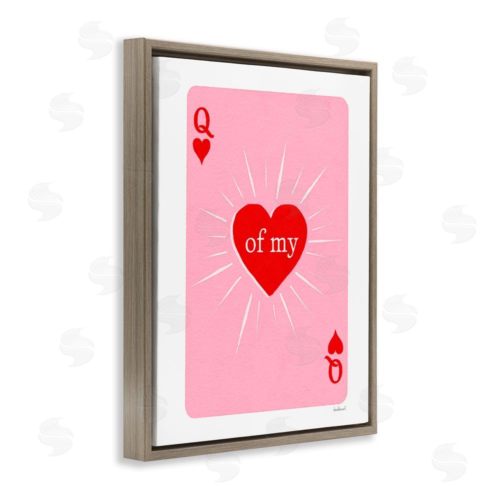 Amanda Greenwood Queen Of My Heart Card Brown Floating Frame Canvas Wall Art Print
