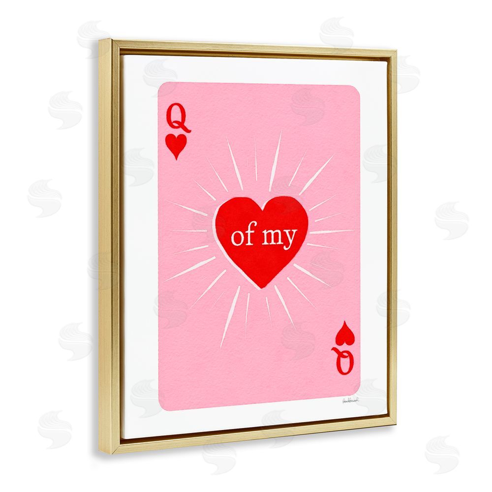 Amanda Greenwood Queen Of My Heart Card Gold Floating Frame Canvas Wall Art Print