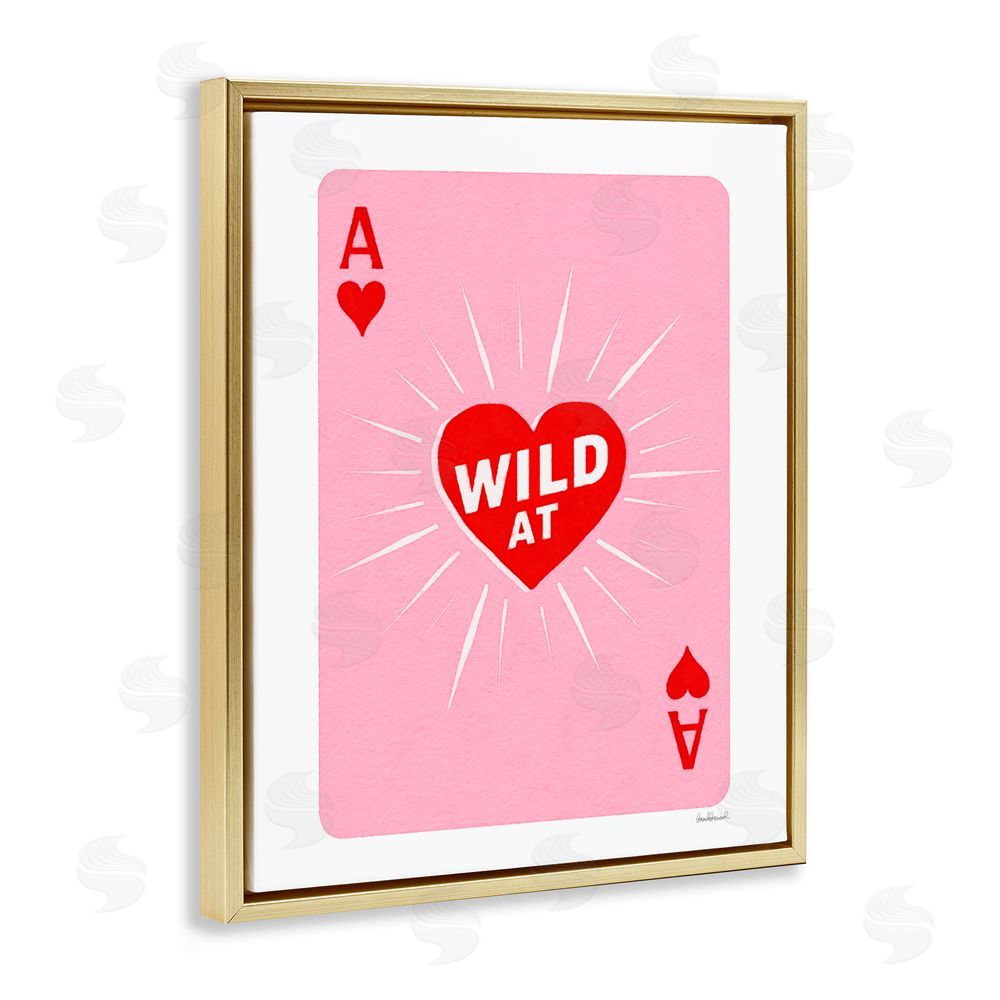 Amanda Greenwood Wild At Heart Card Gold Floating Frame Canvas Wall Art Print