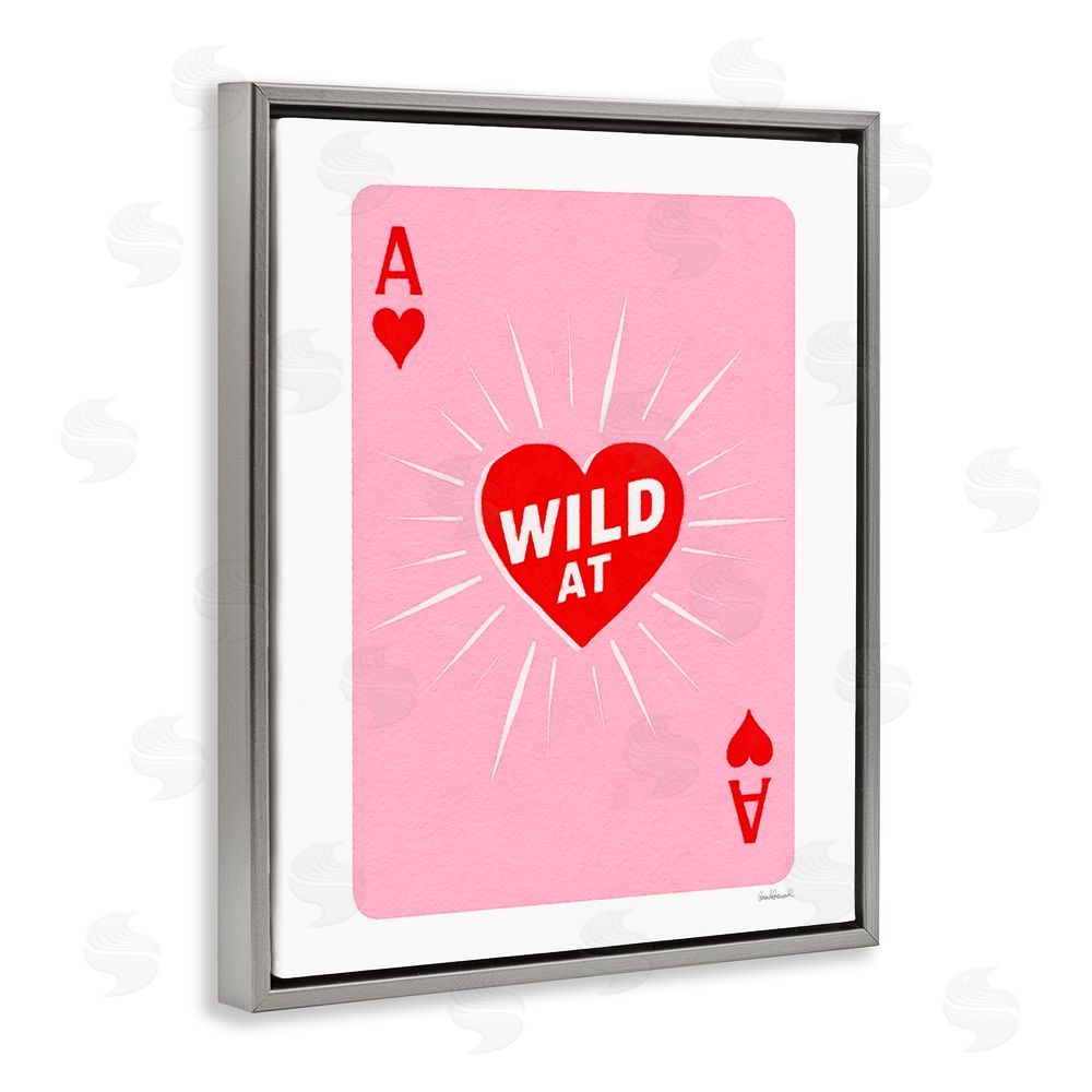 Amanda Greenwood Wild At Heart Card Gray Floating Frame Canvas Wall Art Print
