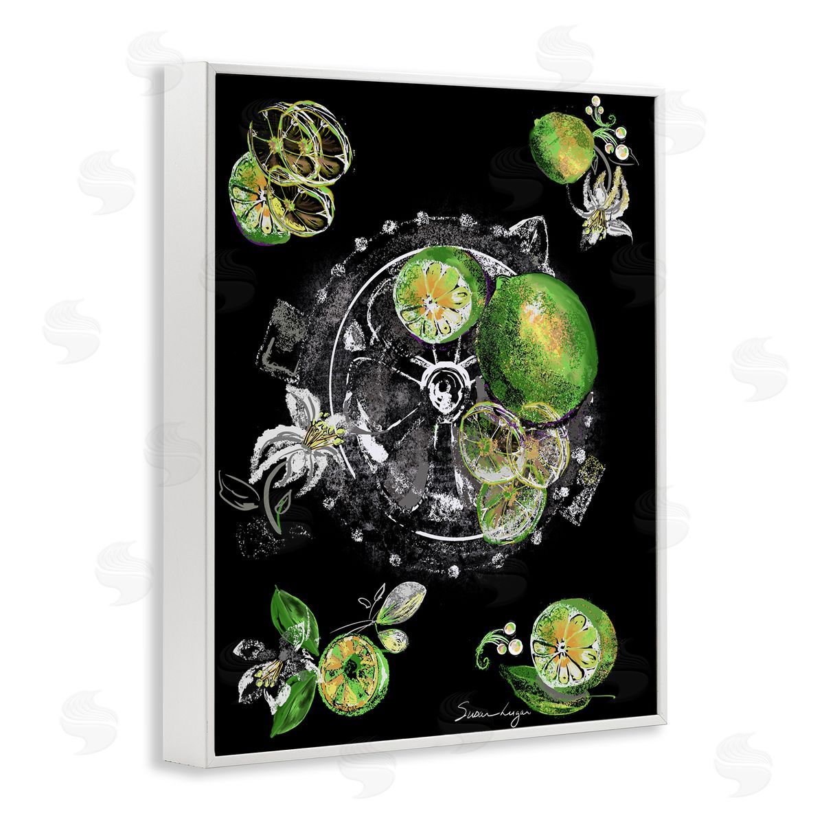 Susan Lugar Sliced Limes Juicer Canvas Wall Art Print