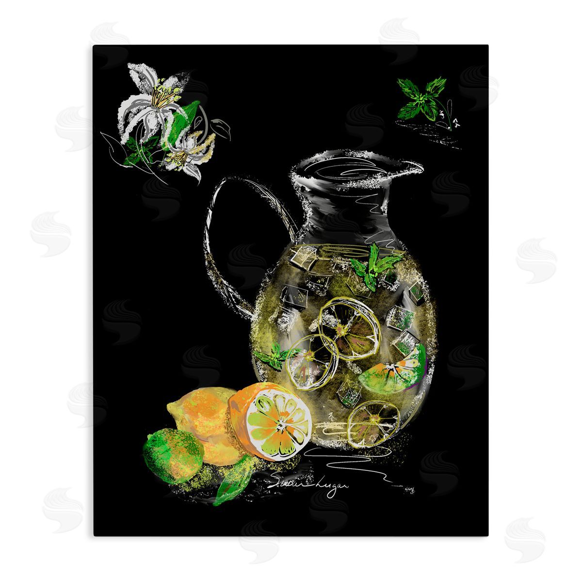 Susan Lugar Iced Lemonade Pitcher Canvas Wall Art Print
