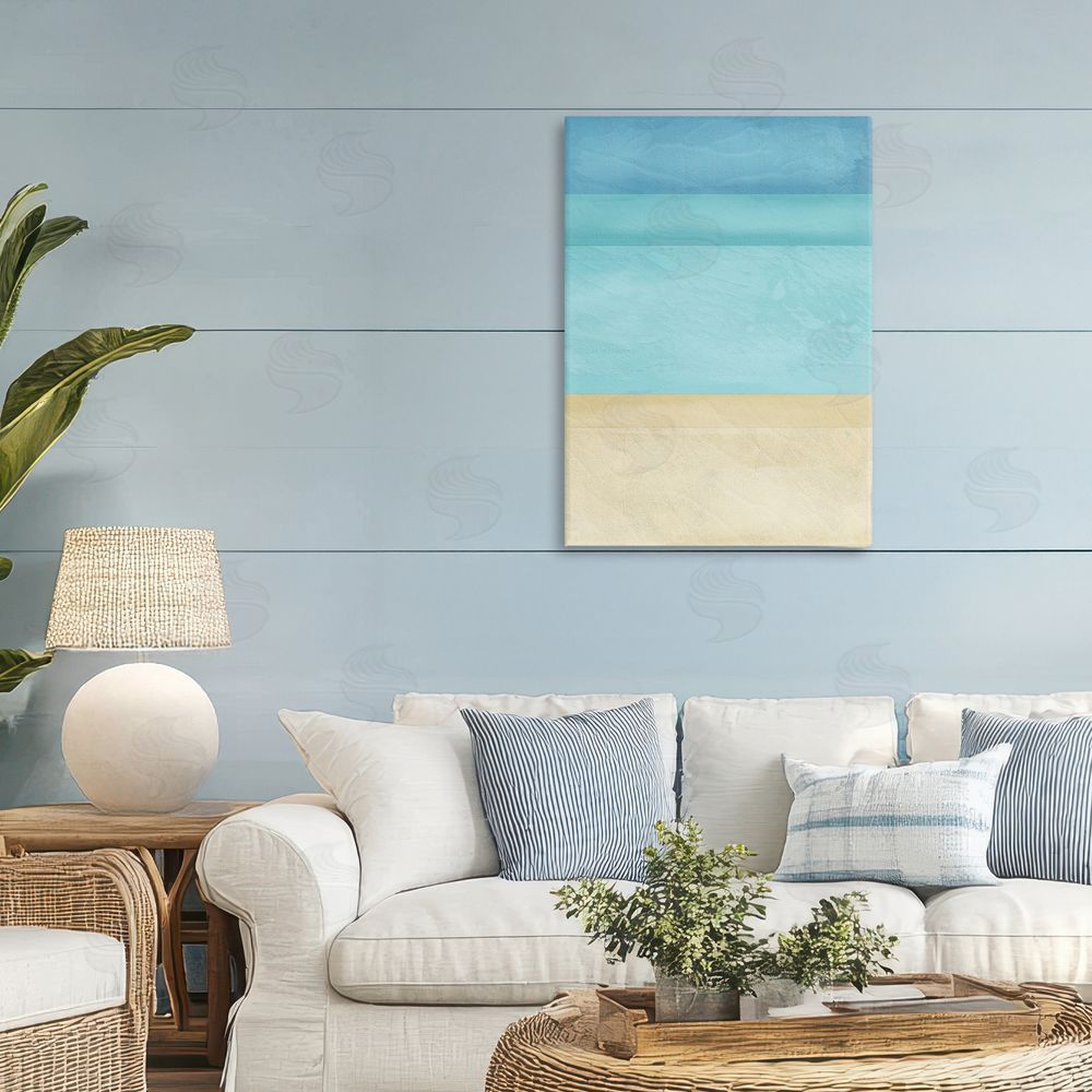 Martina Pavlova Abstract Beach Coastal Color Block Stretched Canvas Wall Art in Room