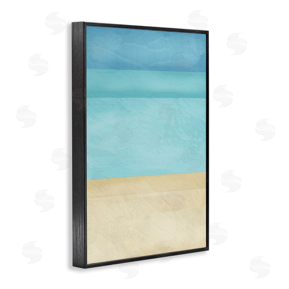 Martina Pavlova Abstract Beach Coastal Color Block Black Framed Giclee Wall Art Print