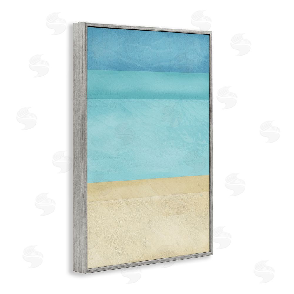 Martina Pavlova Abstract Beach Coastal Color Block Gray Framed Giclee Wall Art Print