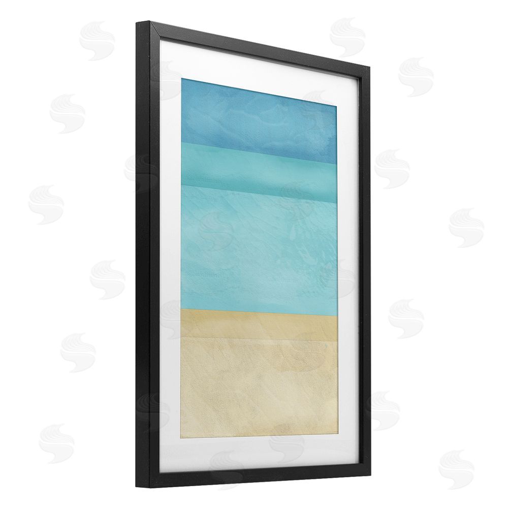 Martina Pavlova Abstract Beach Coastal Color Block Black Framed Print Under Glass Wall Art