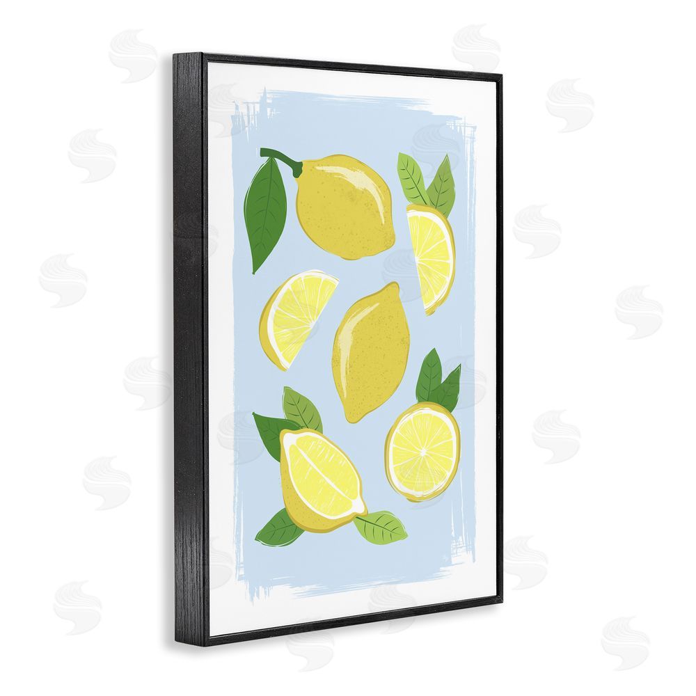 Martina Pavlova Pastel Summer Lemons Black Framed Giclee Wall Art Print