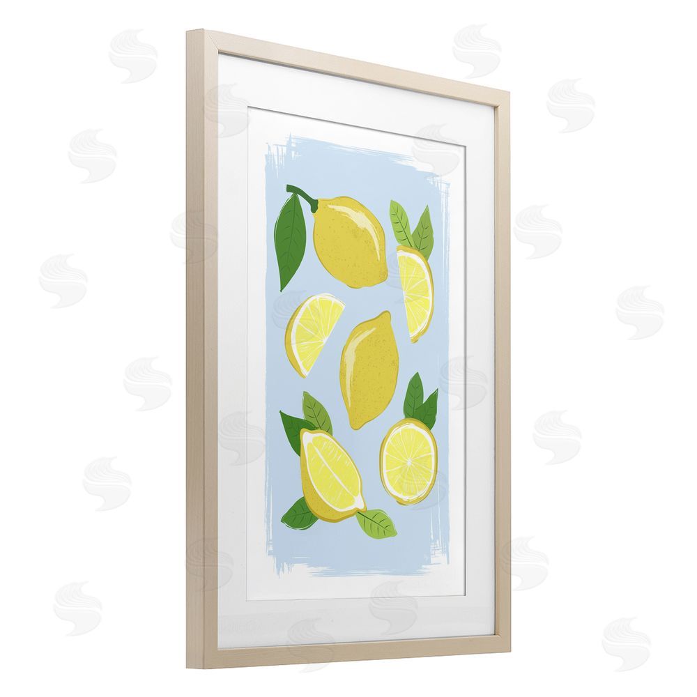 Martina Pavlova Pastel Summer Lemons Birch Framed Print Under Glass Wall Art